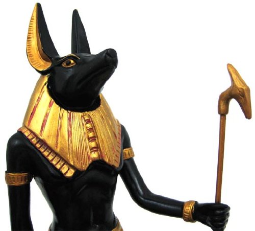 Ptc 11.88 Inch Gold And Black Color Egyptian Anubis Dog Standing Figurine