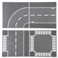 Custom Toys & Hobbies 8 Piece City Building Block Road Base Plates- Straight Crossroads Curve T-Junction Plate-10X10 Inches- Chr