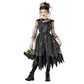 Morph Kids Gothic Witch Costume For Girls - Black Witch Dress For Kids - Spooky Halloween Outfit For Girls, Small