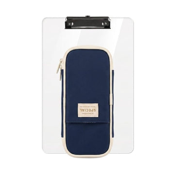 Deal Nut Expandable Pencil Case And Clear Acrylic Clipboard Set, Transparent, A4 Letter Size, Large Capacity Stationery Organise