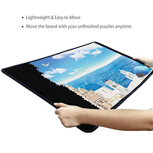Becko Jigsaw Puzzle Board - Portable Mat for Up to 1000 Pieces, Non-Slip, Black, Model WGPTB