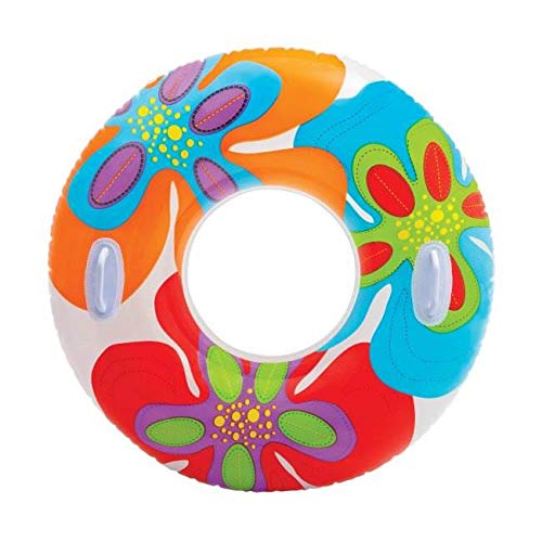 Intex Groovy Color Inflatable Flower Transparent Tube Raft (Set Of 2) | 58263Ep - Colors May Vary