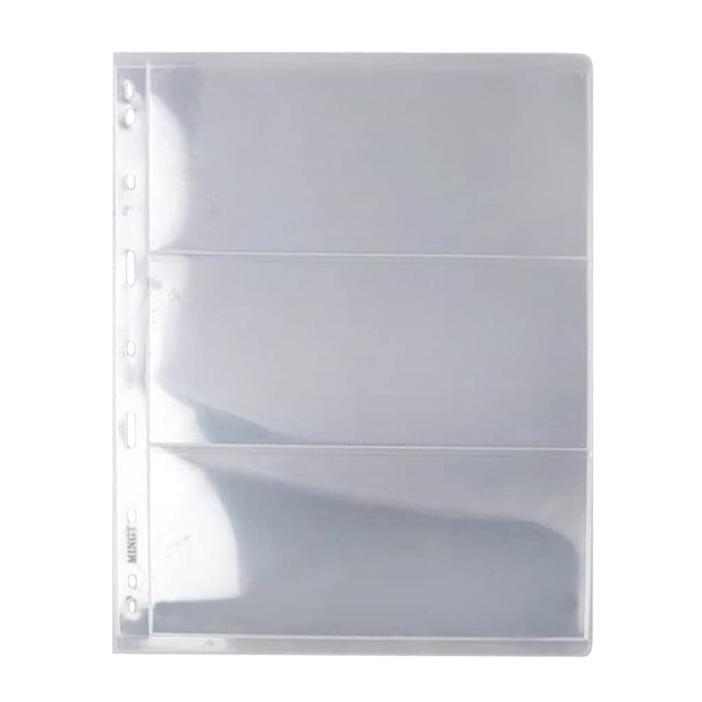 3 Pockets Paper Money Collection Supplies Pages, 10 Sheets Money Stamp Page Holders Currency Collecting Book Album Sleeves for S