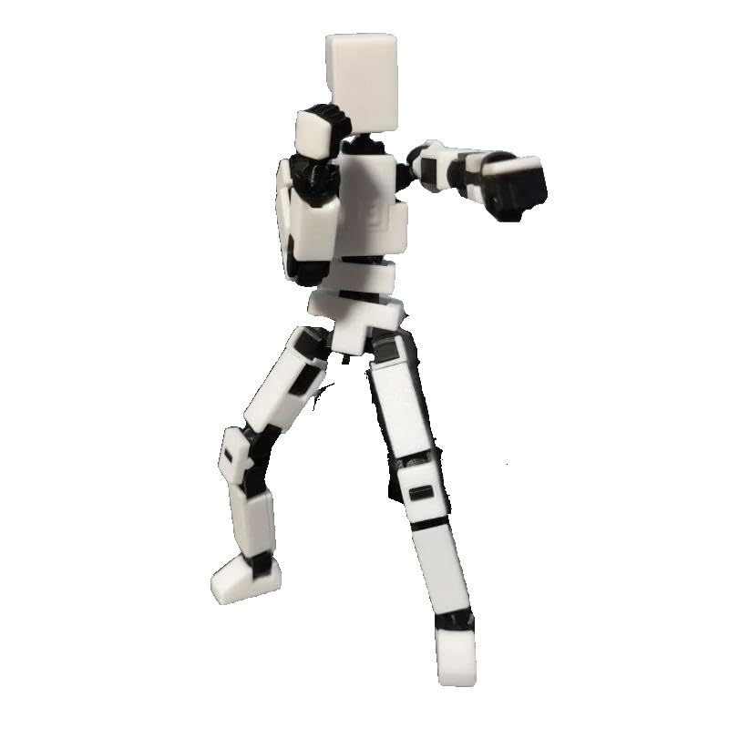 LUCKY13TOY 3D Printed Multi Joint Movable Mechanical Doll Model, Toy Design Style, Custom Desktop Ornament (Red)