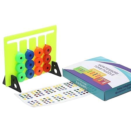 Montessori Slide Puzzle Toy For Kids, Colour And Pattern Matching Learning Game