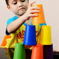 Skoolzy Rainbow Stacking Cups 6 Piece Set - Color Sorting Toys For Toddlers Primary Matching Fine Motor Skills Color Recognition For Montessori Preschoolers Toddler Activities Primary For Kids