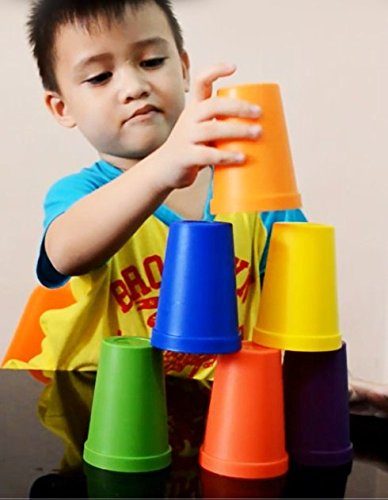 Skoolzy Rainbow Stacking Cups 6 Piece Set - Color Sorting Toys For Toddlers Primary Matching Fine Motor Skills Color Recognition For Montessori Preschoolers Toddler Activities Primary For Kids