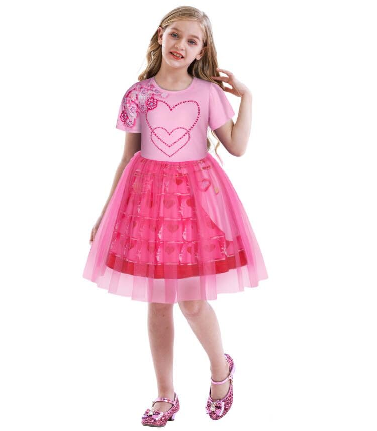 Wonderbabe Descendants Rise Of Red Costumes Girls Bridget Descendants Costume Pink Dress Princess Birthday Party Dress Halloween Cosplay Outfits Size 5-6T