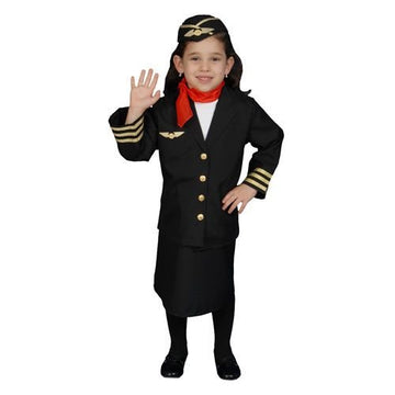 Flight Attendant Set Costume - Size Medium 8-10