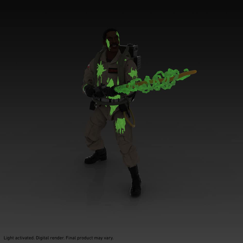 Hasbro Ghostbusters Plasma Series Glow-in-The-Dark Winston Zeddemore Toy 15-Cm-Scale Collectible Classic 1984 Figure  Ages 4 and Up  Multicolor  F4851
