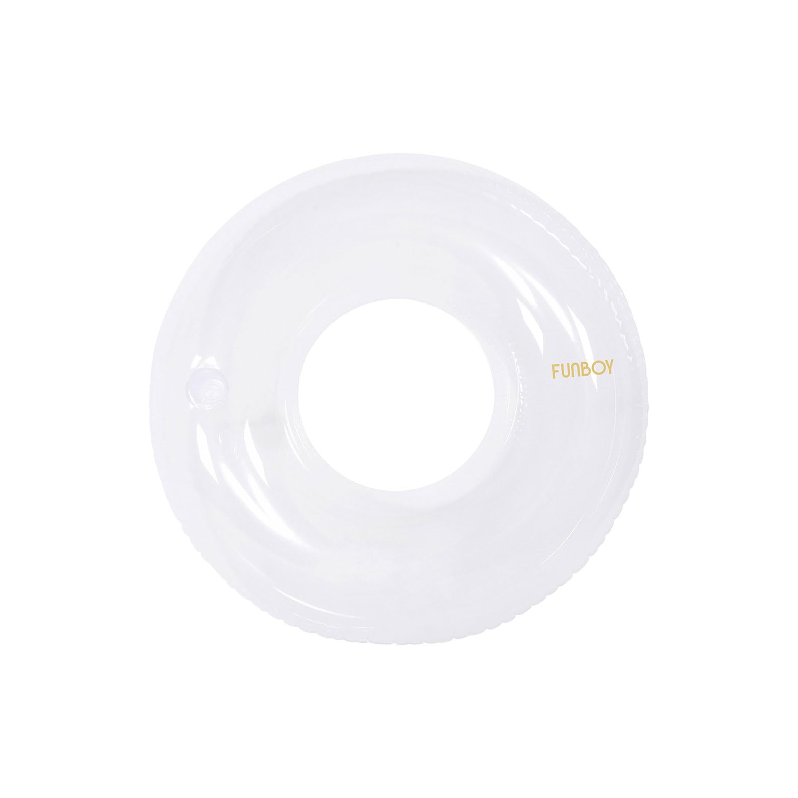 Funboy Giant Super Clear Inftlatable Ring Tube Float, 48'' Transparent Oversized Design With Cup Holder