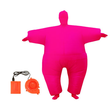 Qshine Inflatable Full Body Jumpsuit Cosplay Costume Halloween Funny Fancy Dress Blow Up Party Toy (Pink)