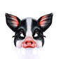 Hosfairy 1Pcs Half Face Animal Mask Pig Mask Horror Pig Mask for Halloween Costume Party Cosplay Props (Black Pig Mask)