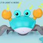 Pintreeland Crawling Crab Baby Toys With Music & Light, Tummy Time Interactive Toddler Toy Automatically Avoid Obstacles For Boys Or Girls (Blue)