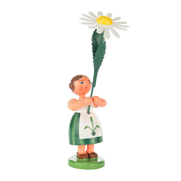 Alexander Taron 013-2004 Dregeno Easter Figurine-Green Flower Girl-4.5 H W x 1.25 D, White