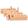 Adena Montessori Wooden Knobbed Cylinder Block Set of 4 - Educational Tools for Preschool Learning, Model A021
