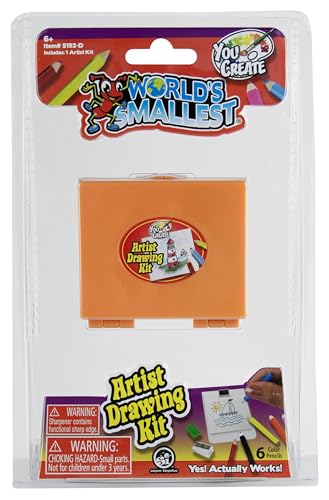 Worlds Smallest You Create Artist Drawing Kit. Miniature Creative Art Craft Set. Includes: 6 Color Pencils, Sharpener, Eraser,