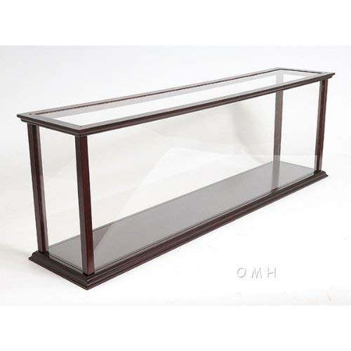 Old Modern Handicrafts Large Display Case - Plexiglass Panels, Wooden, Brown, 44.8L x 9.3W x 15.0H Inches, Model P019