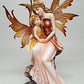Ptc 8.75 Inch Mother And Baby Orange Winged Fairy Statue Figurine