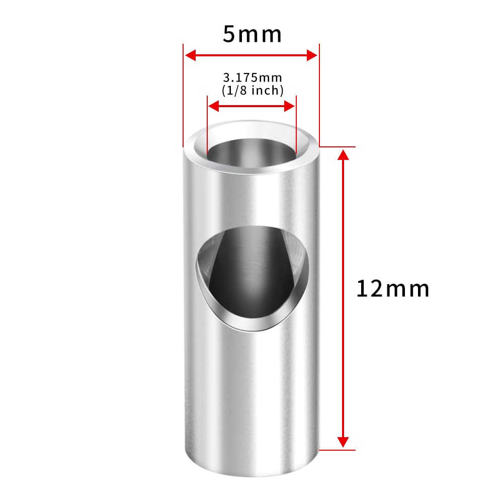 GLOBACT 5 Pcs Steel 3.175mm to 5mm Pinion Gear Adapter Drive Shaft Adapter Reducer Sleeve Motor Axle Change-Over for RC Motor 36
