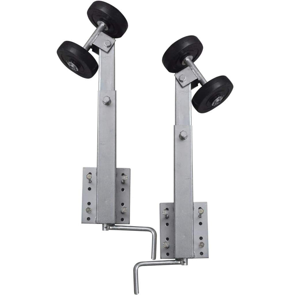 vidaXL Adjustable Double Roller Bow Boat Trailer Support Set, Zinc-Coated Steel, 23.2-33.1 Height, 1102.3 lb Load Capacity, Esse