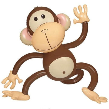 Happy Deals ~ Inflate Monkey And Banana | 3 Pc Set | 27 And 46 Inch Inflatable Party Pack