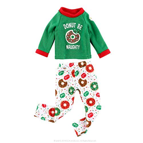 The Elf on the Shelf Donut Be Naughty PJs - Small Green Outfit for Elf Boys/Girls - Claus Couture CC Donut PJ
