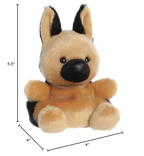 Aurora® Palm Pals™ Hans German Shepherd™ Stuffed Animal - Brown, 5 Inches, Pocket-Sized, Collectable, Polyester