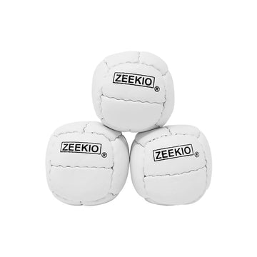 Zeekio Galaxy Juggling Balls - enhanced 12 Panel Genuine Leather Balls - 130g - 67mm - Pack of 3 (White)