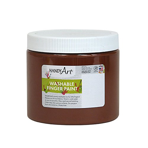 Rock Paint & Handy Art RPC241050-6 Brown Washable Finger Paint, 16 oz - 6 Each