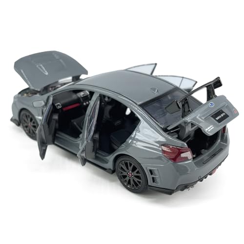 2016 Impreza WRX STI Diecast Model Car 1/32 Scale Metal Toy Cars Racing Sports Sedan Toy Vehicle with Light, 4 Doors Open Hood T