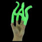 10 Silicone Finger Tentacle Puppets Green Glow-in-The-Dark