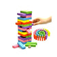 Funblast Multi Coloured 48 Pcs Blocks 4 Dices Wooden Building Stacking Toys | Wooden Tumbling Tower Game Toy For Kids, Adults