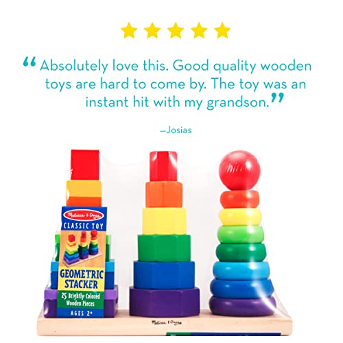 Melissa & Doug Geometric Stacker - Wooden Educational Toy