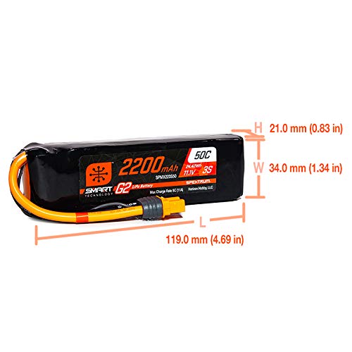 Spektrum 11.1V 2200mAh 3S 50C Smart LiPo G2: IC3, SPMX223S50