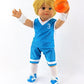 American Fashion World Boys Blue Basketball Uniform for 18-Inch Dolls | Accessories Included | enhanced Quality & Trendy Design | Dolls Clothes | Outfit Fashions for Dolls for Popular Brands