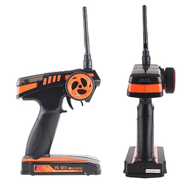 Flysky FS-GT2 RC Transmitter with FS-GR3E Receiver, 2.4GHz 2 Channel Digital Radio Controler and Receiver for RC Car Boat