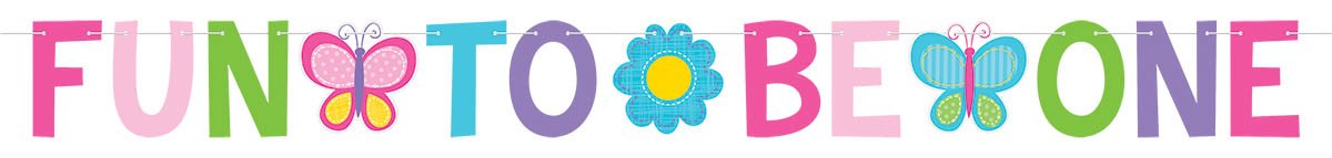 American Greetings Pretty Sweet 1st Birthday Jumbo Letter Kit Decoration Childrens Party Banners, Large, Pink/Turquoise/Green