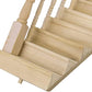 Miniature Stairs 1:12 Scale Dollhouse Furniture Wooden Handrail Diy Unpainted Staircase Dollhouse Accessories Pre-Assembled Steps Model (Left-Handrail)