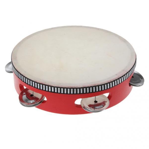 BnfTambourine Beat Hand Drum Round Rings Sheepskin Percussion Kids Toy Gift Red|Musical Instruments & Gear|Percussion|Hand Percu