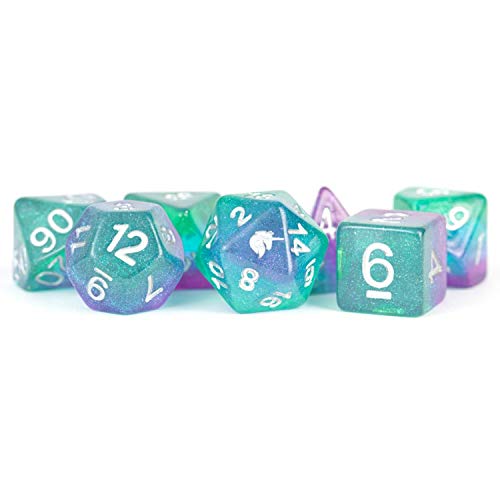 Metallic Dice games LIc712 Unicorn-Aurora Dice - 7 Piece