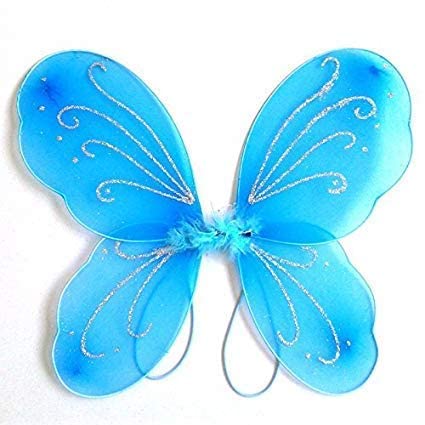 Ak Anolihk Net Fairy Butterfly Wings Costume For Baby Girl (Fba Blue Wings)