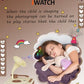 Jwatch Kids Phonograph With 96 Colorful Cards Learning Sensory Toy Ideal Entertainment For Boys And Girls Aged 3-6 Kids Phonogra