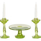 Dollhouse Miniature Chrysnbon Cake Plate with 2 Candles in Green