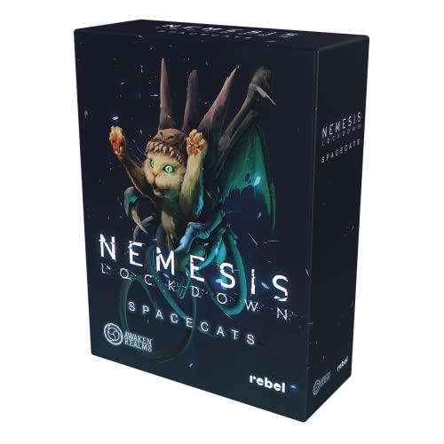 Nemesis: Lockdown: Spacecats - Board Game Expansion By Awaken Realms - Sci-Fi Horror Game - Strategy Game - Cooperative Adventure Game - Adults & Teens Ages 14+ - 1-5 Players - Playtime 1-2 Hours
