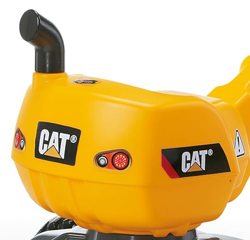 Rolly Toys CAT Construction Ride-On 360-Degree Excavator Digger, Large, Yellow, Model 421015, Ages 3+