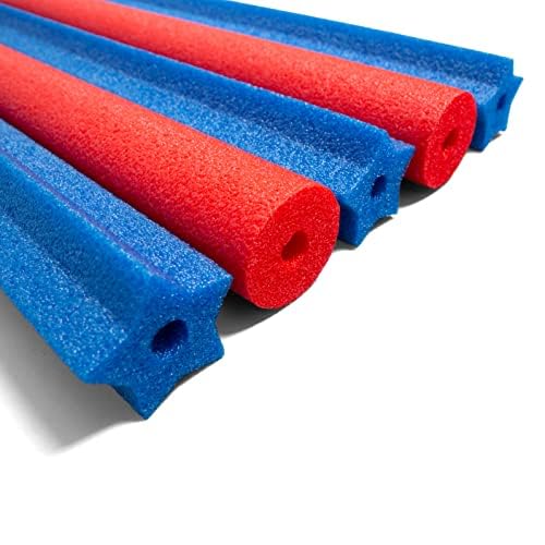 In The Swim 14-Pack Mega Pool Noodles - 4.25'' Diameter - Buoyant Foam Noodles In Vibrant Blue Star & Bold Red Cylinder Shapes -