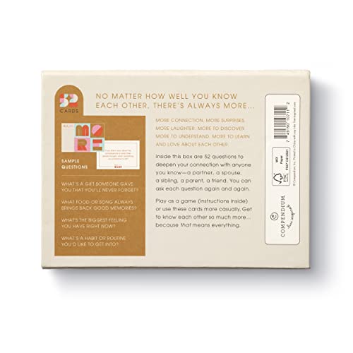 Compendium Tell Me More Conversation Starter Game - Original Edition, Paper, Model 10711