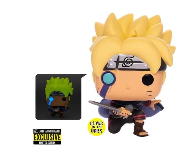 Funko Pop! Animation: Boruto - Naruto Next Generations Boruto With Marks Glow-In-The-Dark Entertainment Earth Exclusive Bundled