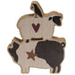 Hearthside Wood Animal Critter Stack Chunky Shelf Sitter - Crow Sheep Pig - Farmhouse Rustic Distressed Primitive